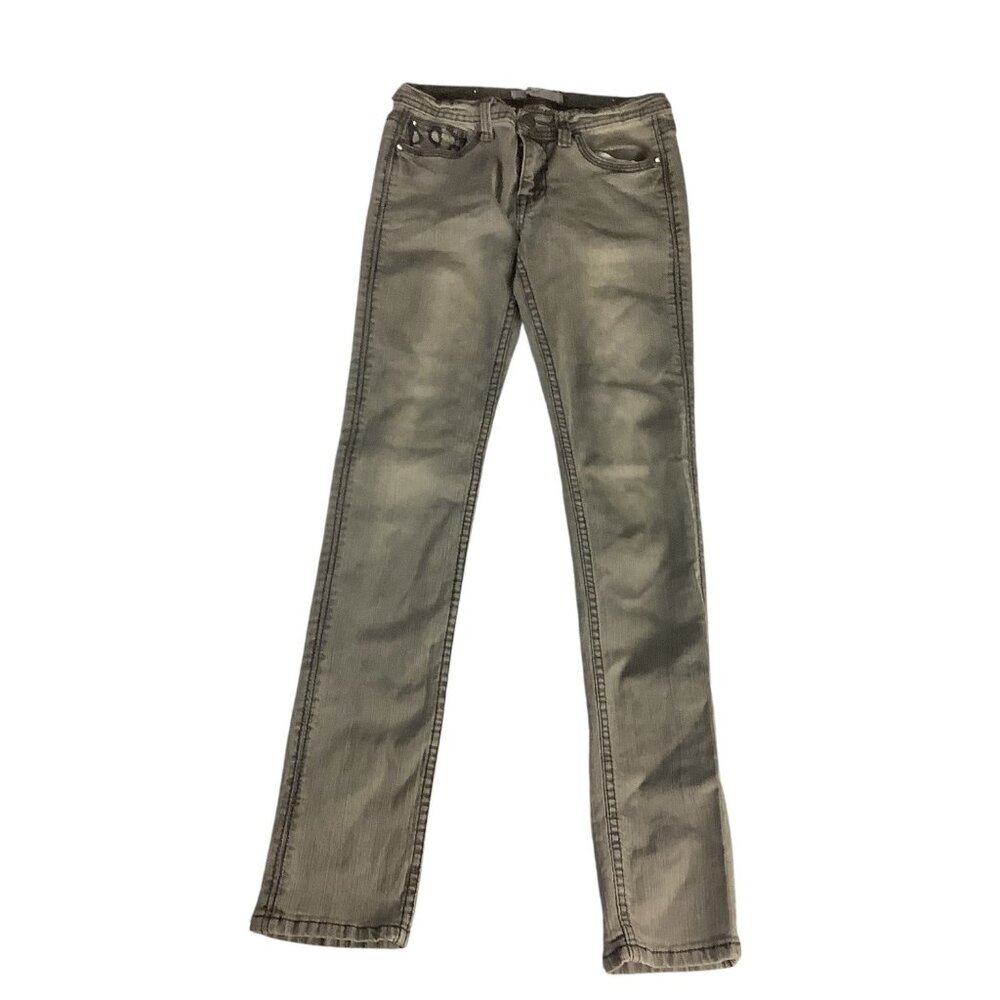 Yaso Girls Skinny Denim‎ Jeans Grey Size 14 Slim Fit Jeans Leoparard Print Pants